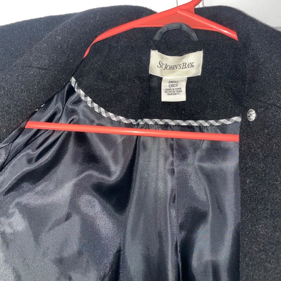 St. John’s Bay Cashmere Blend Black Coat - Picture 7 of 7